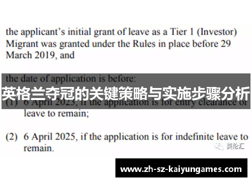 英格兰夺冠的关键策略与实施步骤分析